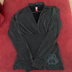 Apple Bottom Deep V Neck Top